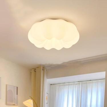 Imagem de KSSTEVNBD Luzes de teto LED reguláveis modernas luminárias brancas de montagem embutida luz de teto redonda flor de leite luz de teto infantil meados do século luz de teto para quarto sala de jantar