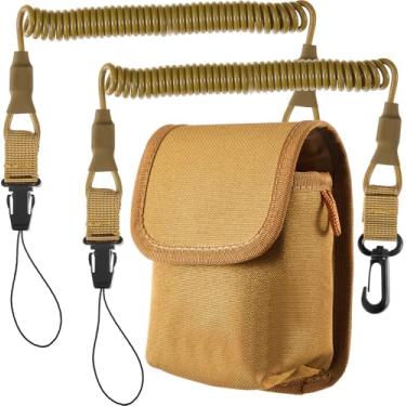 Imagem de Zonon Bolsa para telêmetro com 2 cordões, alça e gancho de segurança em espiral elástica, capa magnética/laço compatível com caça e observação de pássaros, protege seus acessórios de caça (localizador