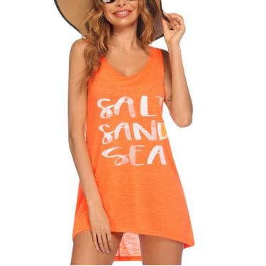 Imagem de Biquíni de verão Cover Up Ekouaer, roupa de praia, laranja