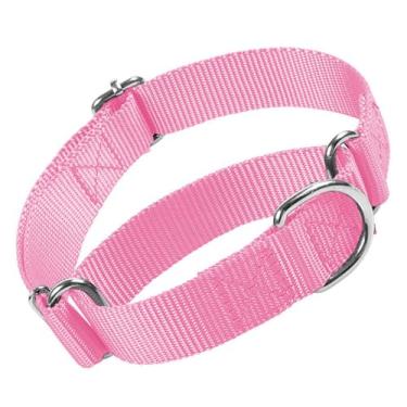 Imagem de Coleira de cachorro rosa martingale para cães médios, coleira de treinamento resistente à prova de fuga ajustável para animais de estimação da raça P M G