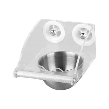 Imagem de Dualoai Alimentador de gaiola de pássaros pendurado, alimentador de periquitos, recipiente de comida resistente, acessório de gaiola para caiques, M