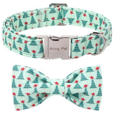 Imagem de ARING PET Coleira de Natal para cães com laço, linda gravata borboleta verde de Natal para filhotes, pequenos, médios, grandes, meninas, meninos, cachorros-P