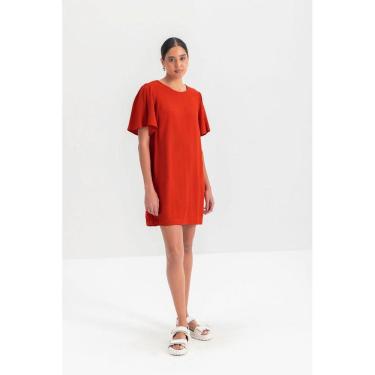 Imagem de Vestido Feminino Em Viscose Essendi Laranja Médio