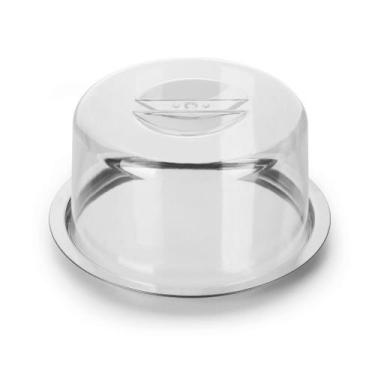 Imagem de Prato Para Queijo Neo Inox com Tampa Acrílica Forma