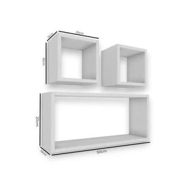 Imagem de Trio de Nichos MDF Branco - Cedrono