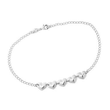 Imagem de Tornozeleira Prateada 5 Corações - KOZLO, Unica, U