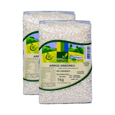 Imagem de Kit 2X: Arroz Arbóreo Polido Orgânico Coopernatural 1kg