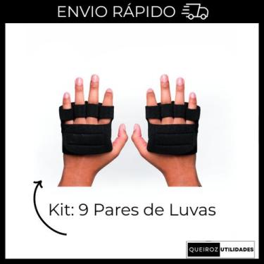 Imagem de Kit - Luvas Caleira De Academia Para Musculação - 9 Pares De Luvas Tre