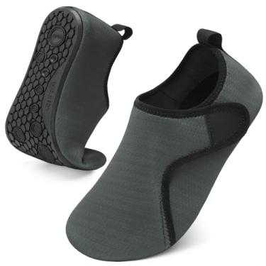 Imagem de Sapatos aquáticos para mulheres e homens descalços meias aquáticas de verão de secagem rápida chinelos, Cinza escuro, 7-8 Women/6-7 Men