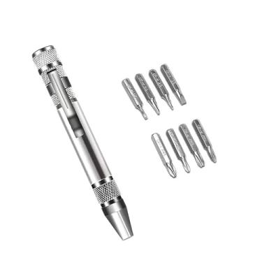 Imagem de Conjunto de chaves de fenda pequenas de precisão 8 em 1, mini caneta de chave de fenda, kit de ferramentas de reparo multifuncional para eletrônicos, laptops, relógios e muito mais