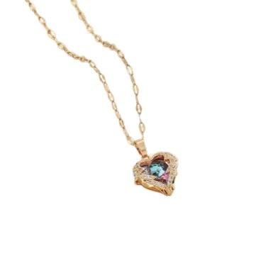 Imagem de Colar de coração inspirado no oceano – Pingente durável à prova de desbotamento para elegância diária, one size, Metal, Sem Pedra Preciosa