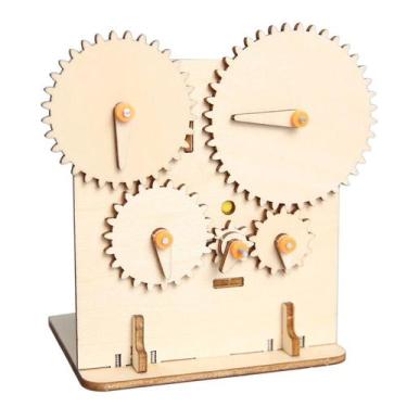 Imagem de Kit científico: transmissão de engrenagem de madeira DIY com experimen