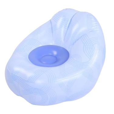 Imagem de TOPINCN Cadeira Inflável do Ar do sofá da Explosão da Cadeira de Salão, Cadeiras Infláveis ​​portáteis Azuis do Saco de Feijão do sofá do Pvc para a Praia de Acampamento Exterior Interna