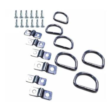 Imagem de 6 Argolas para Fixação Rede de Porta Malas Universal - AUTONET, Prata,