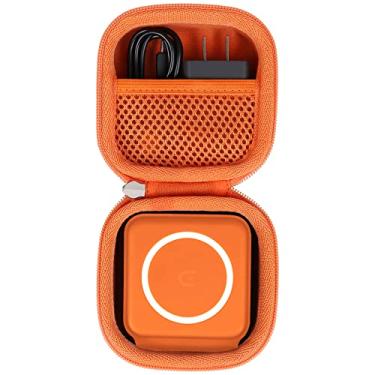 Imagem de khanka Capa de viagem rígida de substituição para carregador sem fio Iseyyox/RTOPS/Hicober/UCOMX Nano 3 em 1, estação de carregamento magnética dobrável, apenas capa (laranja)