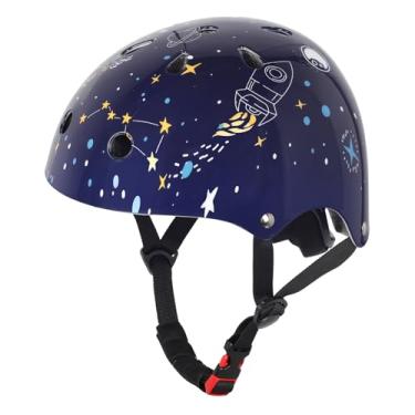 Imagem de Capacete de bicicleta espacial infantil para meninos e meninas, capacete de bicicleta ajustável de bebês a crianças, multiesportivo para scooter skate roller/skate em linha (Universe Rocket, azul