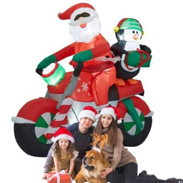 Imagem de Papai Noel Inflavel Moto Pinguim Natal Decoraçao Natalina Festa Evento