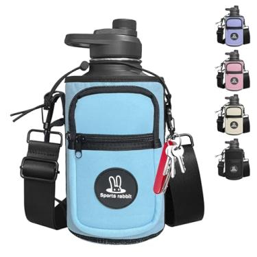Imagem de Sports rabbit Suporte universal para garrafa de água – design híbrido Oxford e neoprene, compatível com copos Stanley 30/1,134 g e copos retos de 64/2,466 g, alça ajustável para academia, viagens, ar