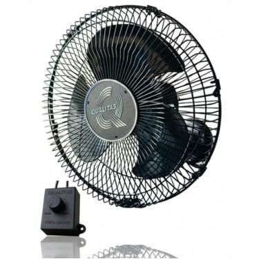 Imagem de Ventilador de Parede 30cm 110v/220v Oscilante Silencioso Bivolte Inclinável Qualitas (Preto)