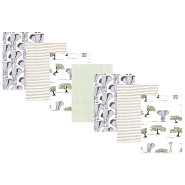 Imagem de Hudson Baby Pacote com 7 panos de flanela de algodão, Wild Safari Adventures, tamanho único