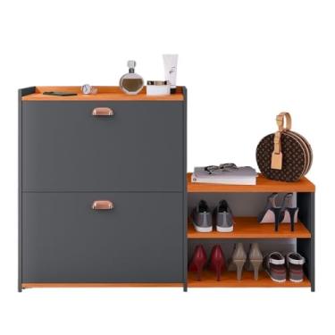 Imagem de Sapateira 2 Andares Mell New Organizadora com Banco 2 Portas Basculantes Hall de Entrada(MILANO CINZA/)