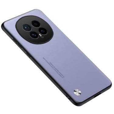 Imagem de POYUFRG Capa fina para Honor Magic 8 Pro/Magic 8, capa de couro leve anti-impressão digital com capa de proteção de lente com tudo incluído, roxo, 8 Pro