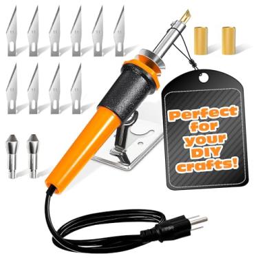 Imagem de Ferramenta elétrica de corte de faca quente para plástico – Kit de queima de madeira | Ferramenta DIY versátil de aquecimento rápido | Design durável para espuma, plástico, malha decorativa e madeira
