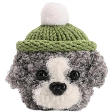 Imagem de Capa de pelúcia compatível com Apple Airpods 1 e 2, capa de fone de ouvido tricotada feita à mão, capa de fone de ouvido de pelúcia criativa engraçada fofa