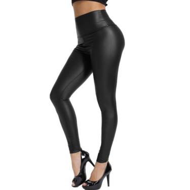 Imagem de Leggings KIWI RATA pretas de material sintético de cintura alta para m