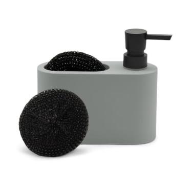 Imagem de Dispenser de Detergente Acqua com Organizador de Esponja, 300ml, Plástico ABS, Elegante e Funcional para Cozinha