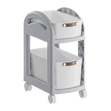 Imagem de DimyFew Carrinho de rolamento sobre rodas cesta de frutas vegetais multifuncional carrinho de utilidades cozinha rack de armazenamento para banheiro sala de, 2 Camadas Cinza