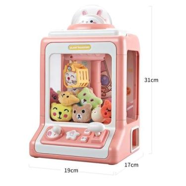 Imagem de Mini Máquina Pega Bichos  Claw Machine com 20 Bichinhos de Pelúcia