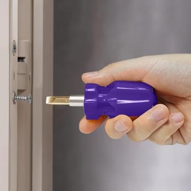 Imagem de 1 conjunto de chaves de fenda de precisão, azul, cabeça plana, aço carbono, torque ajustável, chave de fenda, chaves de fenda, reparos gerais, projetos DIY, manutenção doméstica - roxo