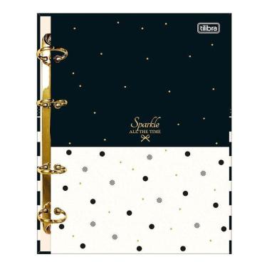 Imagem de Fichário Caderno Argolado West Village 80 Folhas Branco E Preto - Tilibra