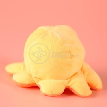 Imagem de Polvo Reversível De Pelúcia 2 Em 1 Tiktok Laranja E Amarelo