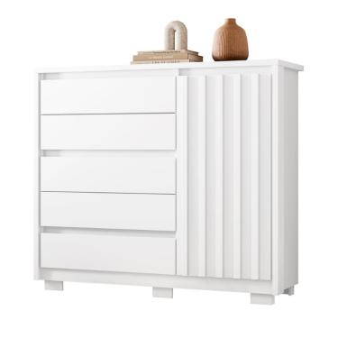 Imagem de Cômoda Frisada Com Sapateira Missal Branco