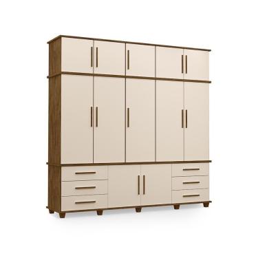 Imagem de Guarda Roupa Com 12 Portas Berlim Malbec Off White