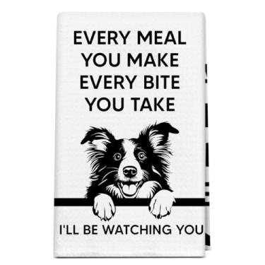 Imagem de bxtala Toalha de cozinha Every Meal You Make I'll Be Watching You, presentes de pastor para donos de amantes de cães, toalhas de mão, presente de pano de prato, decorações engraçadas de cachorro para
