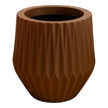 Imagem de Vaso Grande Origami na Cor Marrom P/plantas Decorativo Jardim Casa