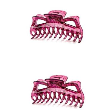 Imagem de Prettyou Grampos de cabelo grosso super grandes grampos de garra de plástico de cristal acessórios para mulheres, pacote com 2 (cabelo vermelho)
