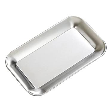 Imagem de Domary Travessa de Servir, Bandeja Quadrada de Aço Inoxidável, Placa de Churrasco para Casa, Com Formato Quadrado, Feita de Aço Inoxidável e Adequada para Festas, Durável e Fácil de (S)