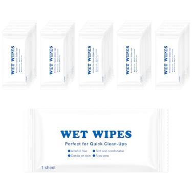 Imagem de Lenços umedecidos embalados individualmente, lenços umedecidos para mãos a granel, fácil de transportar, rápido de limpar as mãos, adequado para restaurantes, churrascos, viagens, casamentos, pessoas