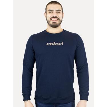 Imagem de Moletom Colcci Masculino Comfort Crewneck Mirrored Logo Azul Marinho-Masculino