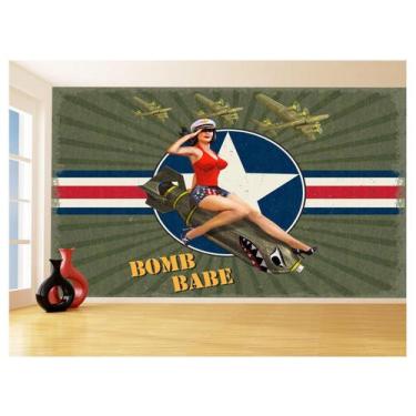 Imagem de Papel De Parede 3D Arte Pinup Pin Up Bomba Bomb 3,5M Tra117 - Você Dec