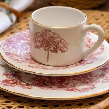 Imagem de Cerâmica Ypê com Filete de Ouro Scallla (Rosa, Xícaras 6un)