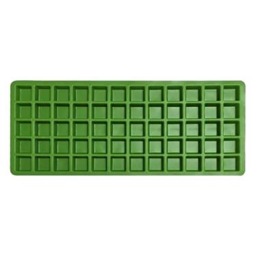Imagem de Bandejas de gelo para freezer – Bandejas de gelo quadradas de silicone de liberação fácil de 60 grades | Moldes reutilizáveis para economia de espaço para coquetéis, uísque, café, cozinha, geladeira