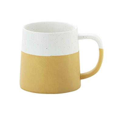 Imagem de Yalych Caneca grande de cerâmica xícara de café 430 g caneca de grés grande com alça, adequada para latte, cappuccino, chá, 6 estilos estão disponíveis xícara de café xícara de café (cor: ouro