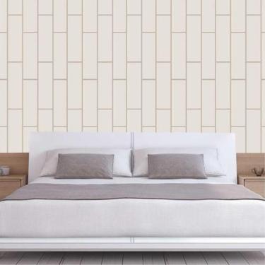 Imagem de Papel De Parede Retângulo Vertical Marrom Claro Adesivo Sala - LRP