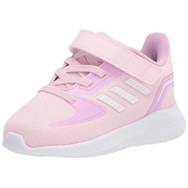 Imagem de adidas Tênis de corrida unissex Runfalcon 2.0, Rosa transparente/branco/lilás transparente, 20