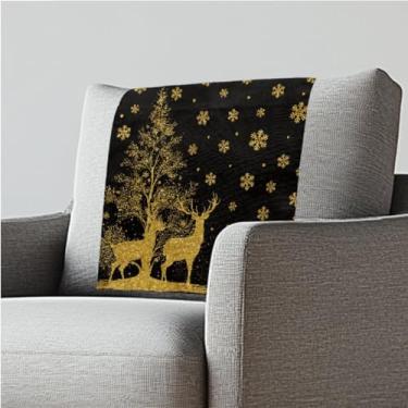 Imagem de ZCFYGDX Capa protetora decorativa de Natal para encosto de cabeça durável – poliéster de fácil instalação, respirável e resistente ao desgaste com pregos de fixação para poltronas reclináveis de